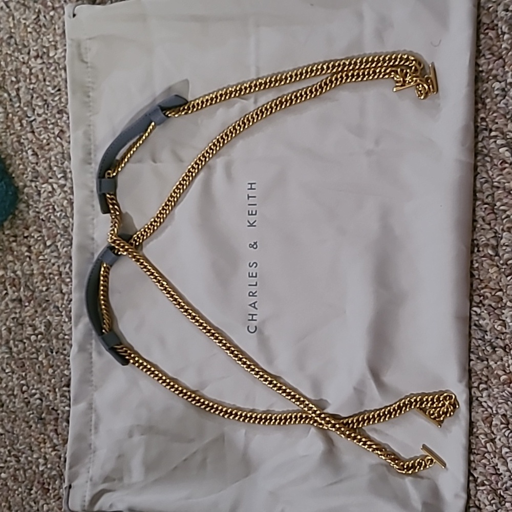 Light blue Blair double chain handle bag - Picture 2 of 6